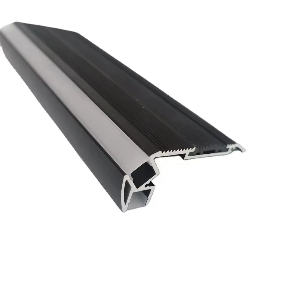Black Up And Down Led Light Theater Cinema Step Stair Nosing Led Aluminum Profile
